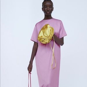 Zara Gathered Satin Crossbody Bag